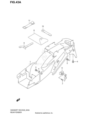 Rear Fender (model K3) Schematic
