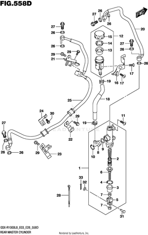 Rear Master Cylinder (gsx-r1000al8 E28) Schematic