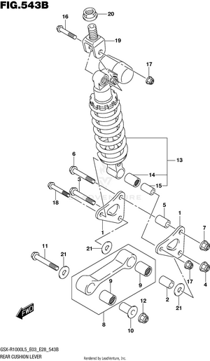 Rear Cushion Lever (gsx-r1000l5 E28) Schematic