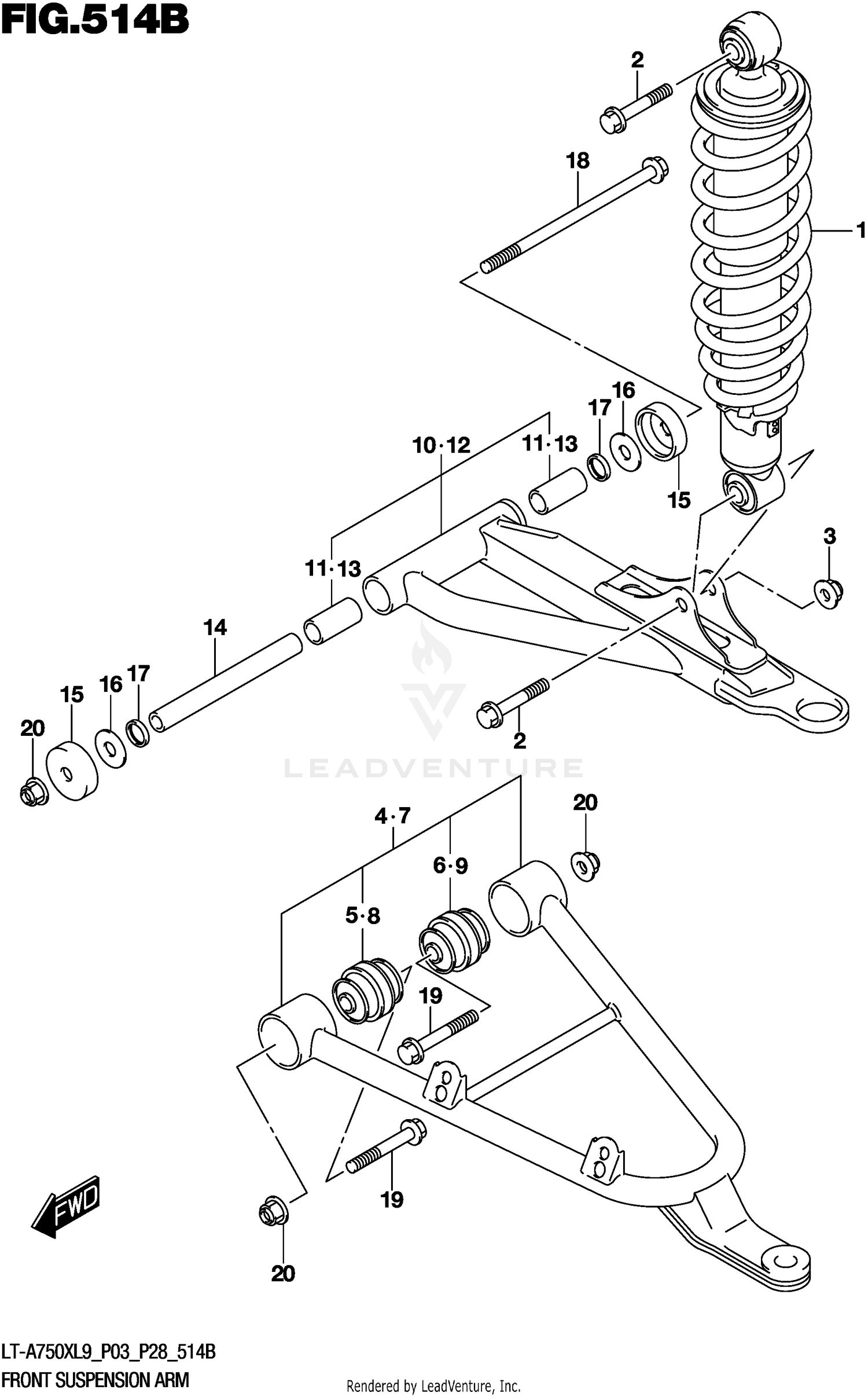 FRONT SUSPENSION ARM (LT-A750XL9 P28)