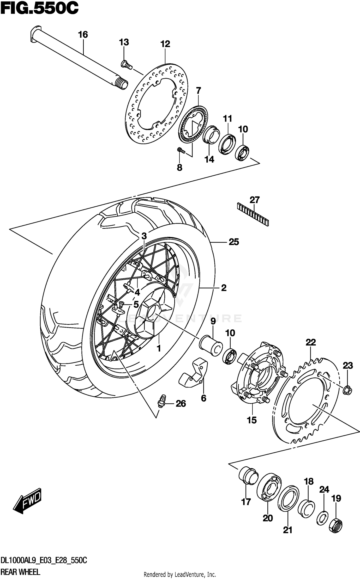 REAR WHEEL (DL1000XAL9 E33)
