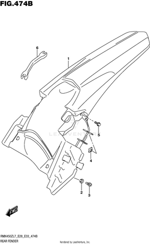 Rear Fender (rmx450zl7 E33) Schematic