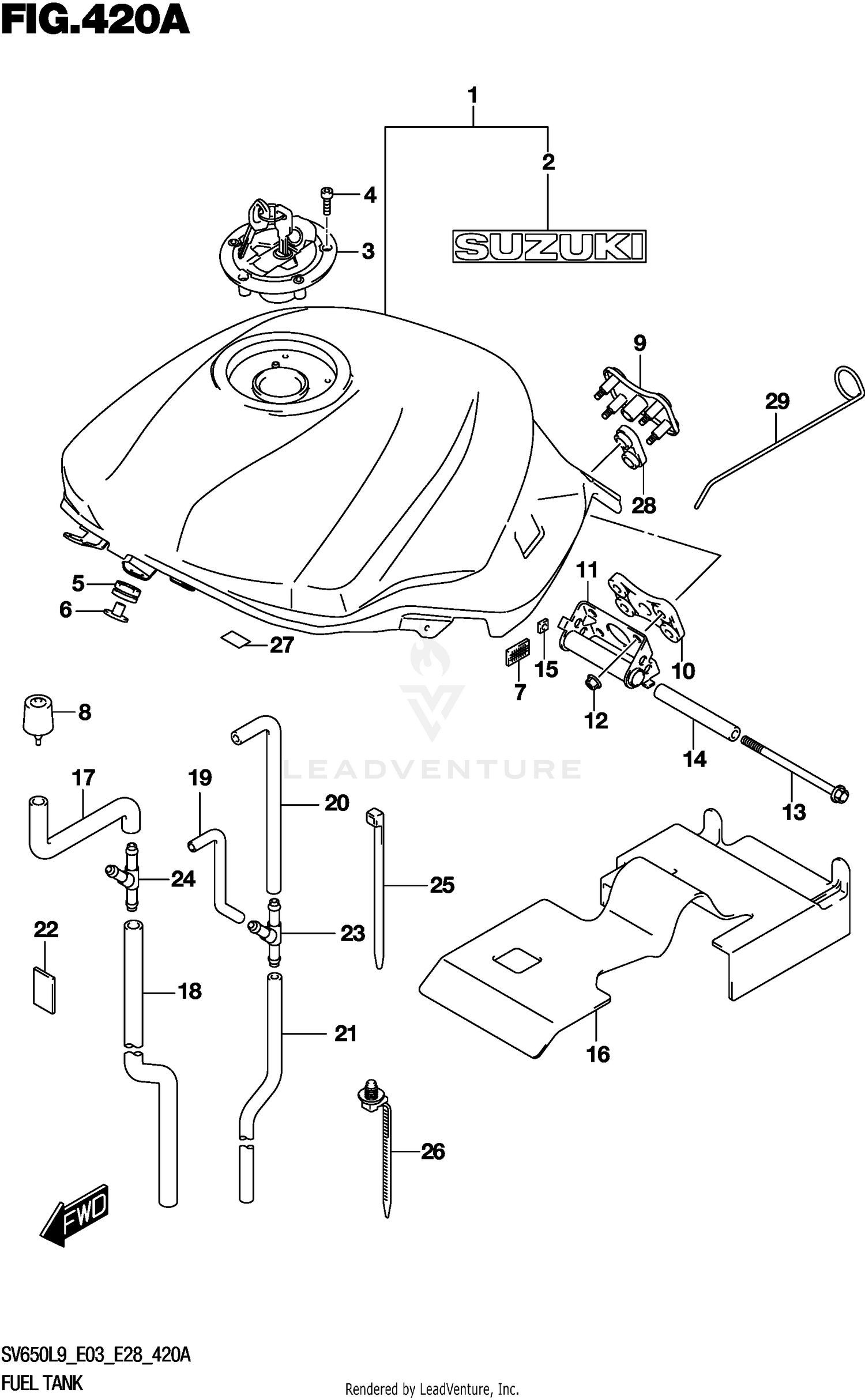 FUEL TANK (SV650L9 E03) (FOR YVB,QEB)