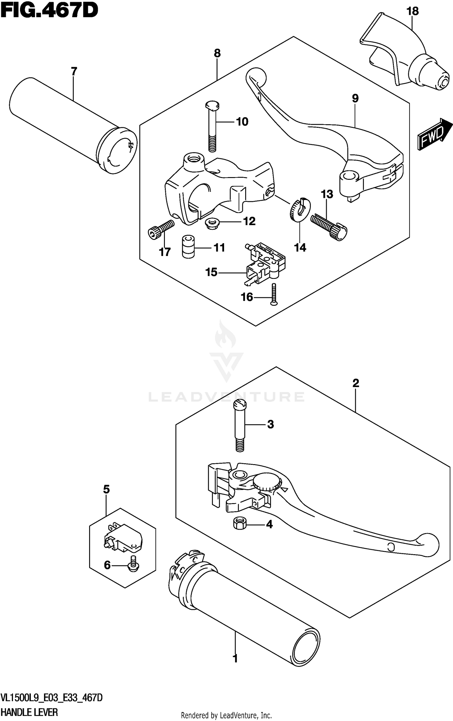 HANDLE LEVER (VL1500TL9 E33)