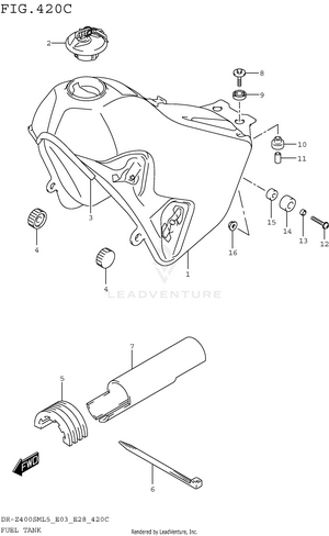 Fuel Tank (dr-z400sml5 E33) Schematic