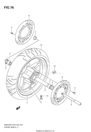 Front Wheel (an650k6/k7/k8/k9) Schematic