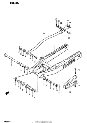 Rear Swinging Arm (model D) Schematic
