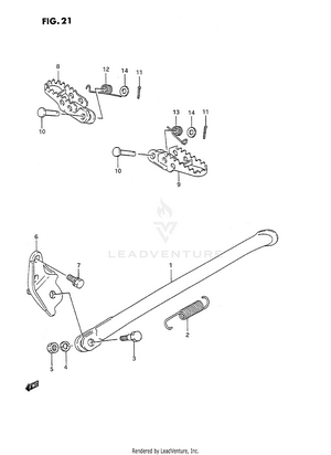 Stand - Footrest (model K/l/m/n) Schematic