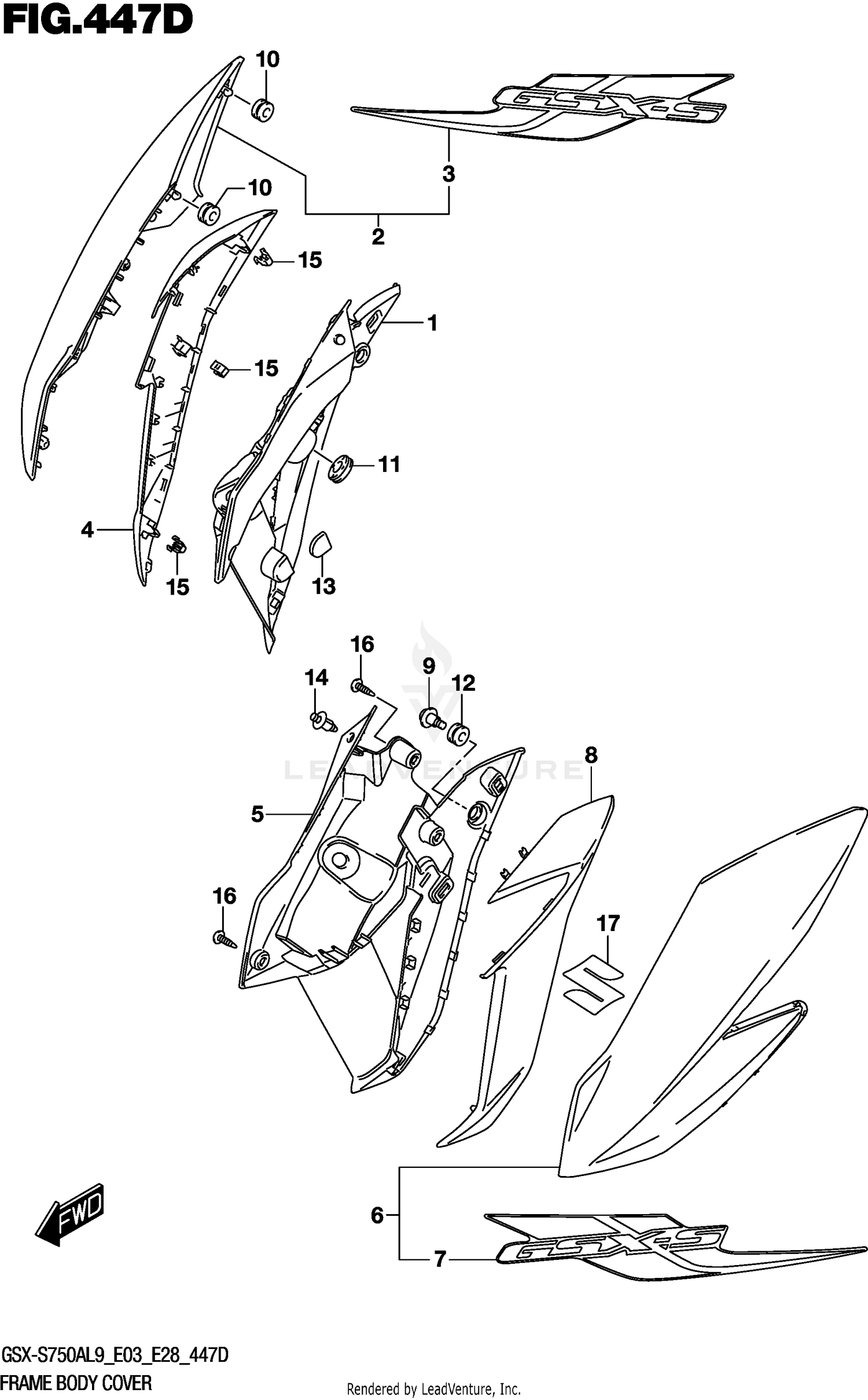 FRAME BODY COVER (GSX-S750YAL9 E28)