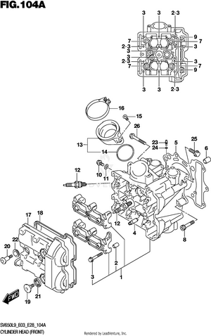 Cylinder Head (front) Schematic