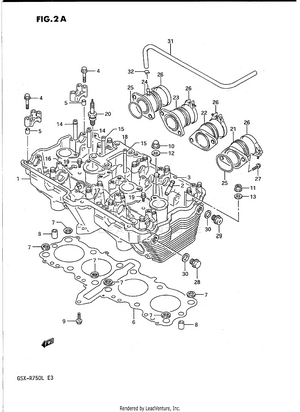 Cylinder Head (model L) Schematic