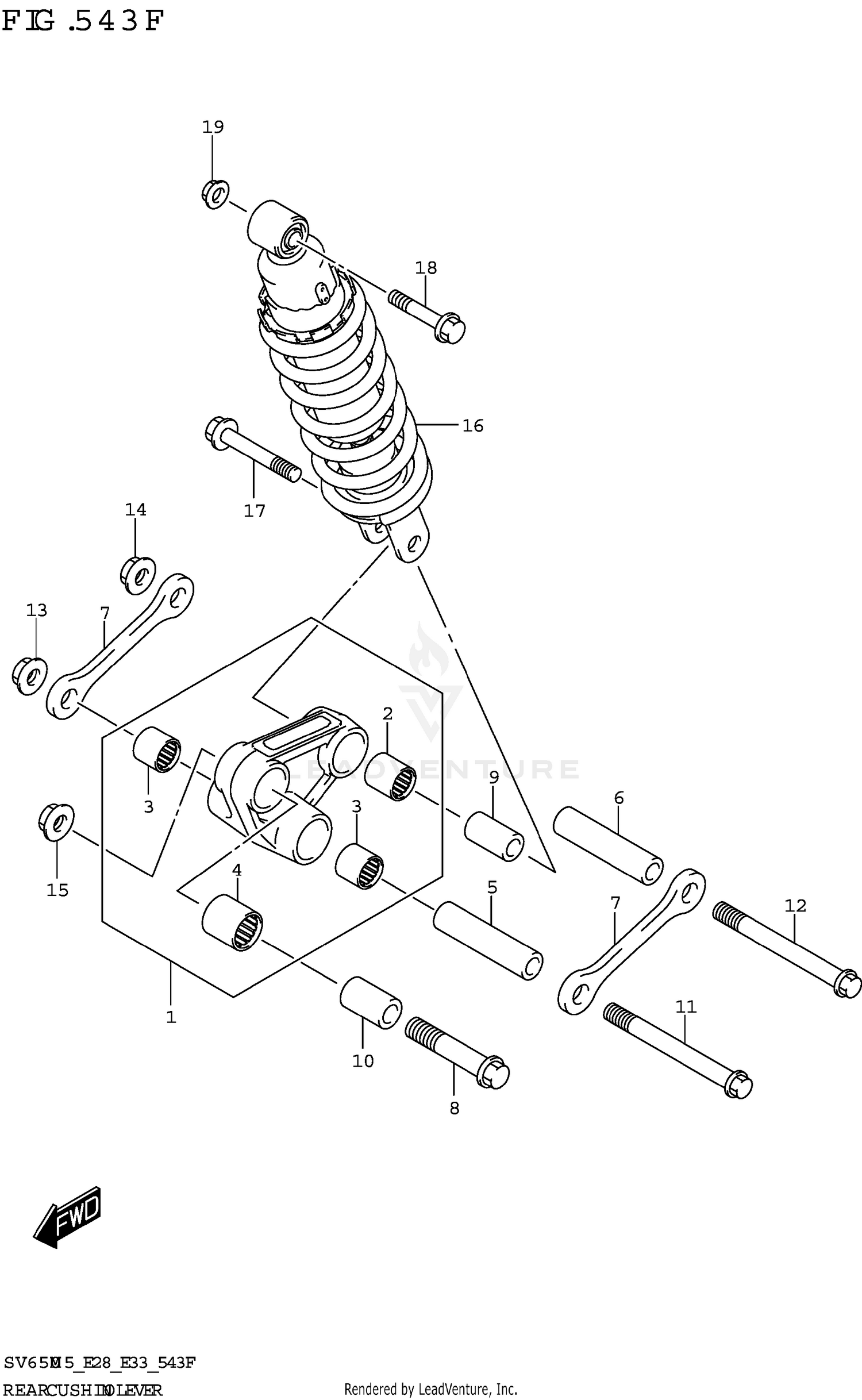 REAR CUSHION LEVER (SV650XA:E28)