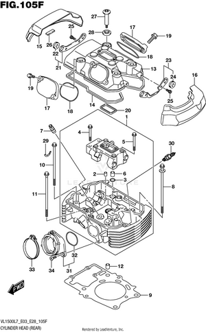 Cylinder Head (rear) (vl1500tl7 E28) Schematic