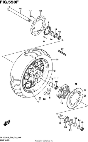 Rear Wheel (dl1000xal8 E33) Schematic