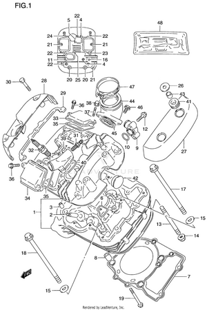 Cylinder Head (front) Schematic