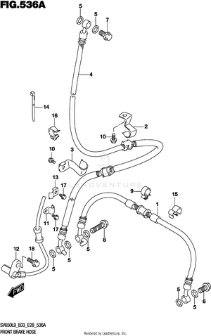 Front Brake Hose (sv650l9 E03) Schematic