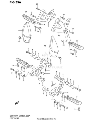 Footrest (model K1/k2/k3) Schematic