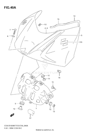 Fuel Tank Front Cover (model K8) Schematic