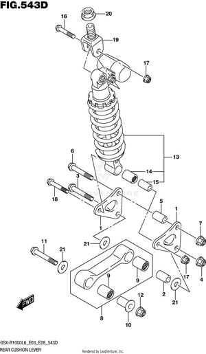 Rear Cushion Lever (gsx-r1000al6 E28) Schematic