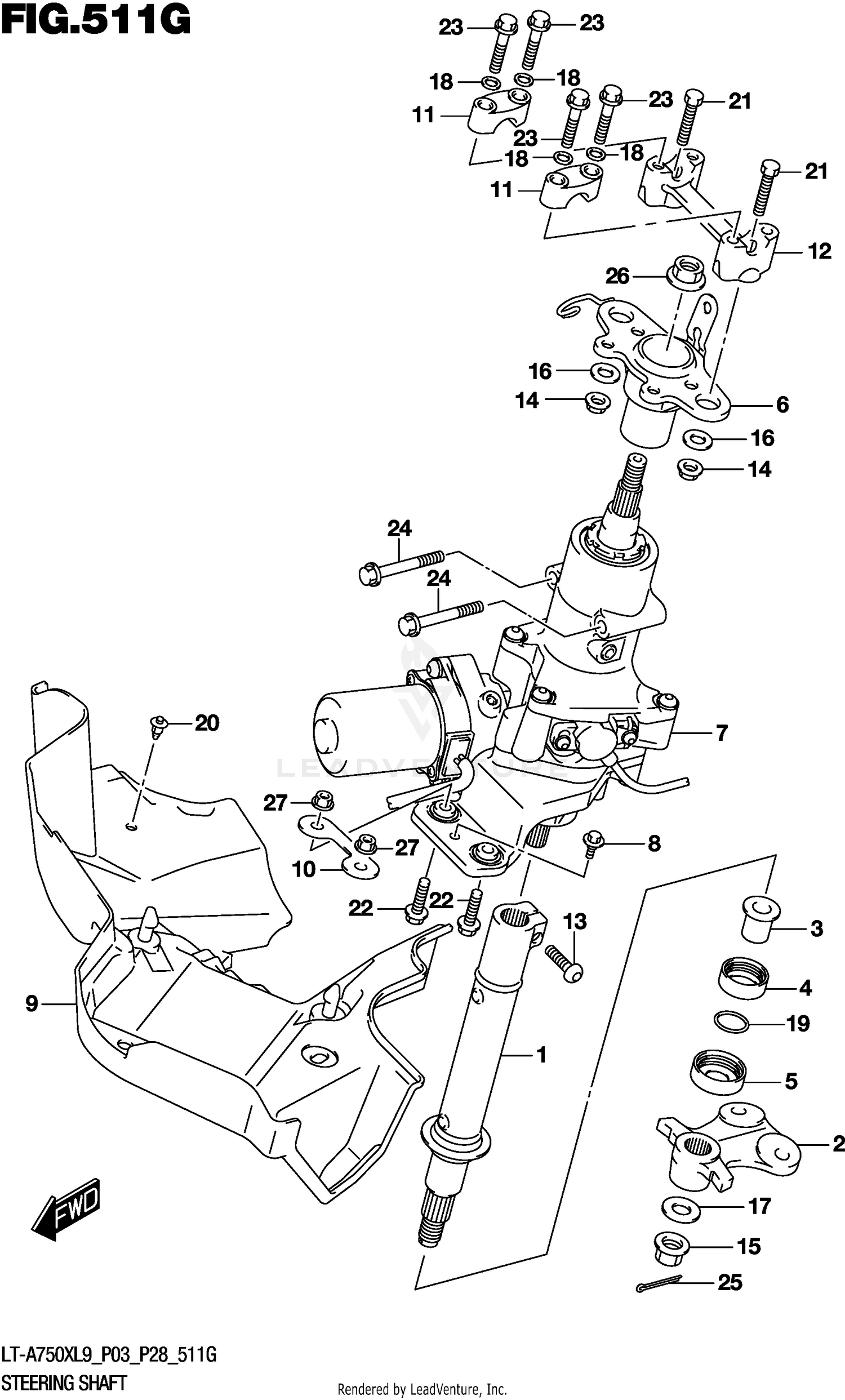 STEERING SHAFT (LT-A750XPZL9 P03)
