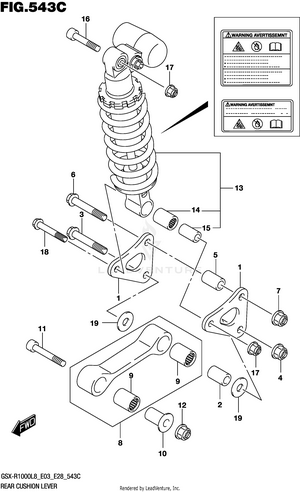 Rear Cushion Lever (gsx-r1000al8 E03) Schematic