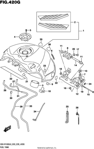 Fuel Tank (gsx-r1000al8 E28) (for Yww) Schematic