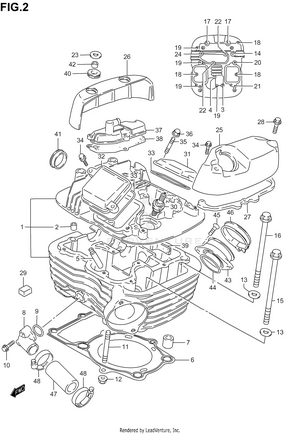 Cylinder Head (rear) Schematic