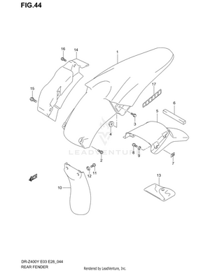 Rear Fender (model Y/k1/k2/k3) Schematic