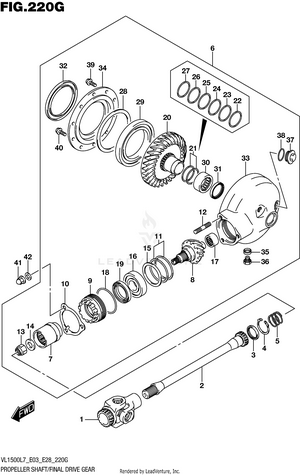 Propeller Shaft/final Drive Gear (vl1500tl7 E33) Schematic