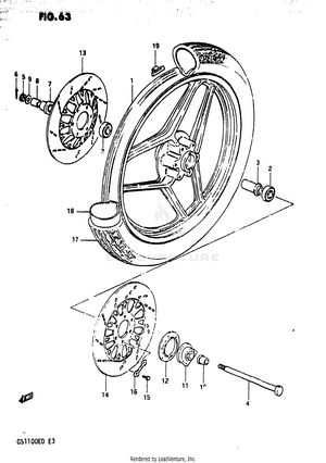 Front Wheel (gs1100ed/esd) Schematic