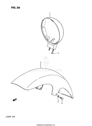 Headlamp Housing - Front Fender Schematic