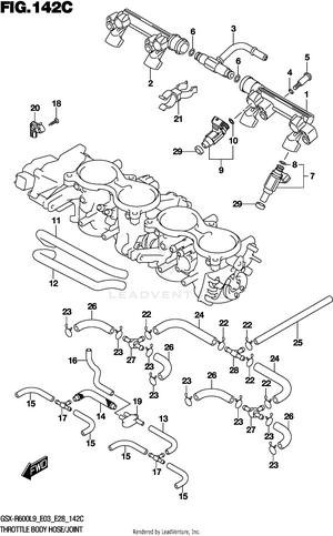 Throttle Body Hose/joint (gsx-r600l9 E33) Schematic