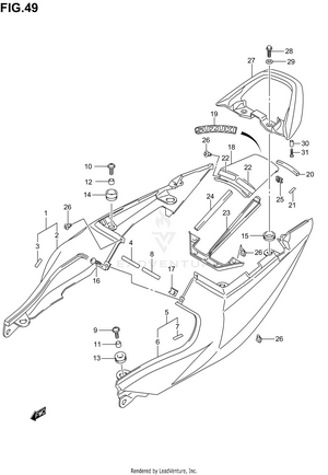 Seat Tail Cover (sv1000sk3) Schematic