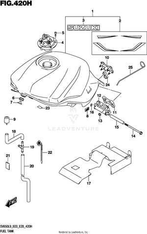 Fuel Tank (sv650al9 E33) (for Agt) Schematic