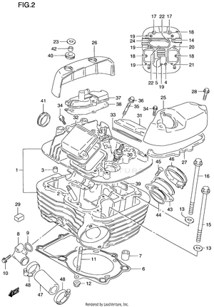Cylinder Head (rear) Schematic