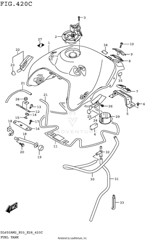 Fuel Tank (dl650am2 E33) Schematic
