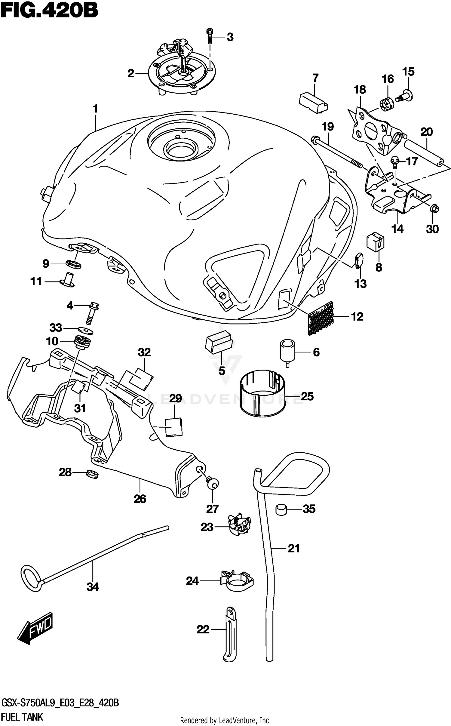 FUEL TANK (GSX-S750ZL9 E33)
