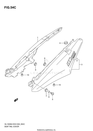 Seat Tail Cover (model K5) Schematic