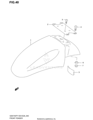Front Fender (model W/x/y/k1/k2) Schematic
