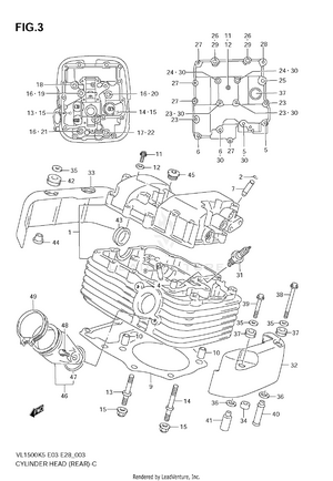 Cylinder Head (rear) Schematic