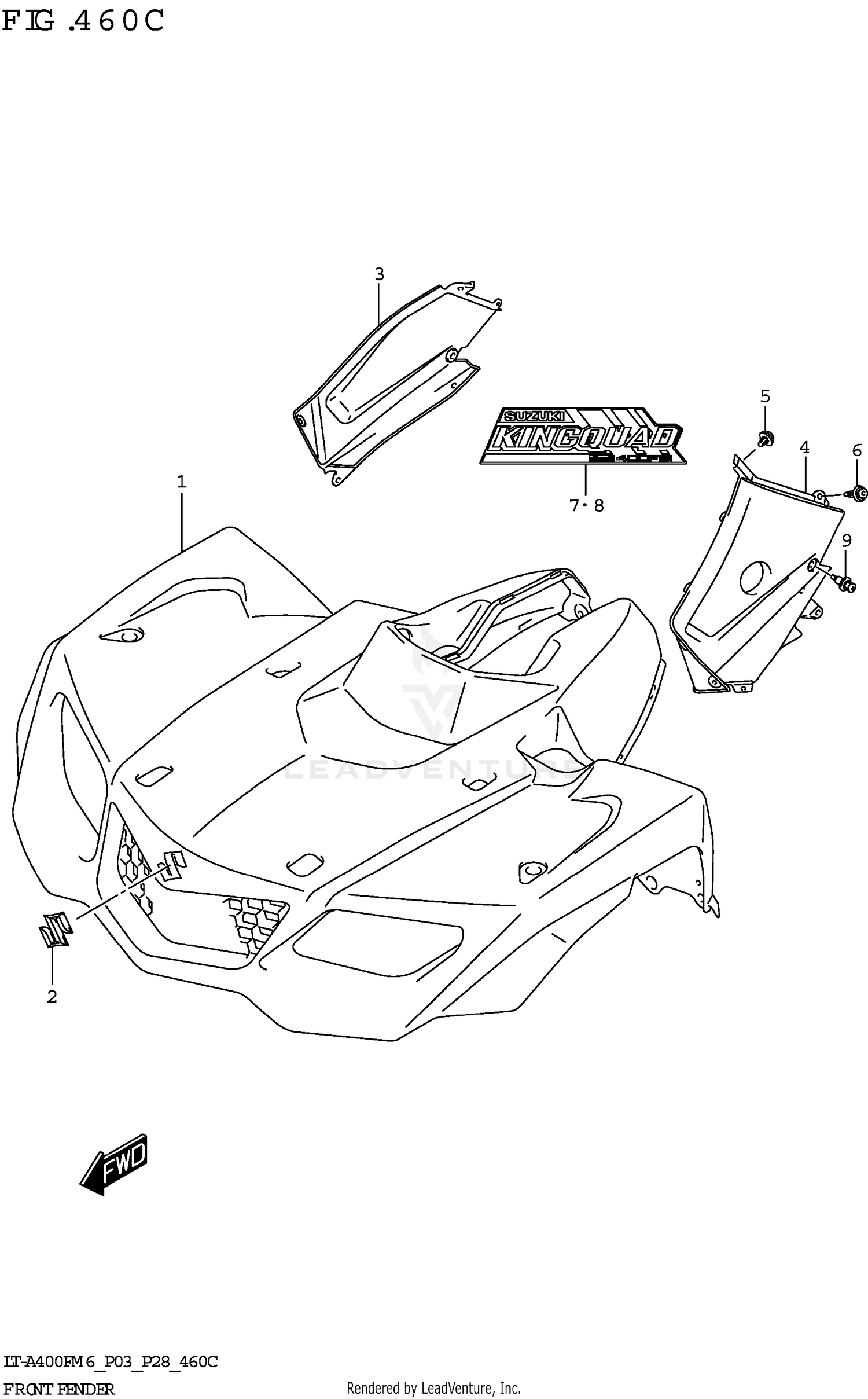 FRONT FENDER (LT-A400F:P28)