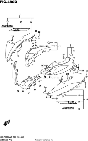 Air Intake Pipe (gsx-r1000ra)(see Note 1) 480d Schematic