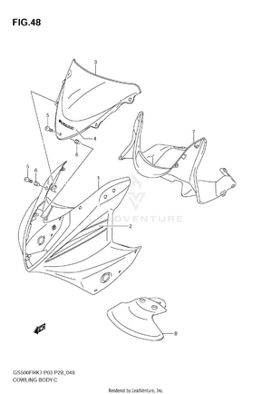 Cowling Body (gs500fk7) Schematic