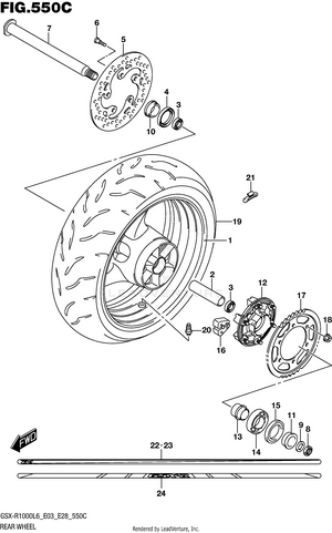 Rear Wheel (gsx-r1000l6 E33) Schematic