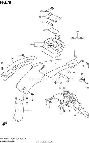 Rear Fender (dr-z400sl3 E28) Schematic