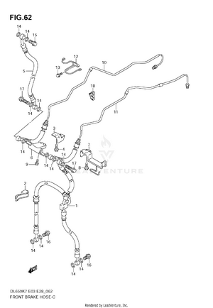 Front Brake Hose (dl650ak7/ak8/ak9) Schematic