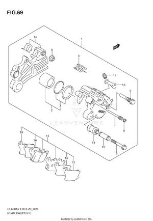 Rear Caliper (dl650ak7/ak8/ak9) Schematic