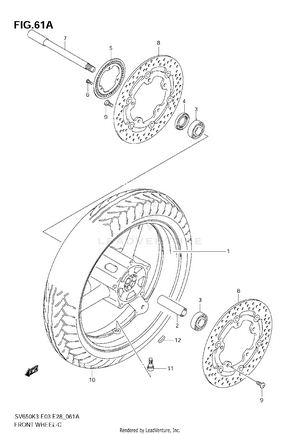 Front Wheel (sv650ak7/sak7) Schematic