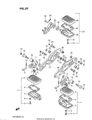 Footrest (gs1100gk2/gkd) Schematic