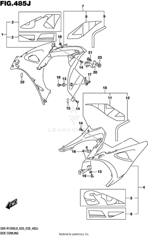 Side Cowling (gsx-r1000al8 E33) (for Yww) Schematic